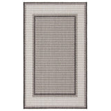 Grey Bordered Indoor/ Outdoor Soft Rug