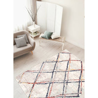 Abstract Blue Grey Moroccan Soft Rug