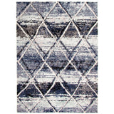 Navy Ivory Abstract Soft Rug