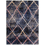 Navy Ivory Abstract Soft Rug