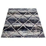 Abstract Blue Grey Moroccan Soft Rug