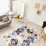 White Multi Damask Kashkuli Modern & Contemporary Soft Rug