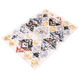 White Multi Damask Kashkuli Modern & Contemporary Soft Rug