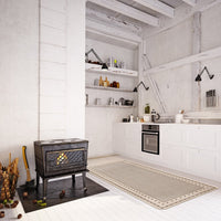 Chocolate Bordered Indoor/ Outdoor Rug