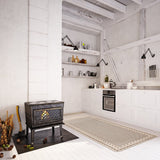 Chocolate Bordered Indoor/ Outdoor Rug