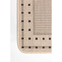 Chocolate Bordered Indoor/ Outdoor Rug