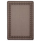 Chocolate Bordered Indoor/ Outdoor Rug