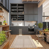 Chocolate Bordered Indoor/ Outdoor Rug