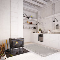 Chocolate Bordered Indoor/ Outdoor Rug