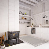 Chocolate Bordered Indoor/ Outdoor Rug