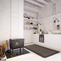 Chocolate Bordered Indoor/ Outdoor Rug