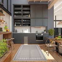 Chocolate Bordered Indoor/ Outdoor Rug