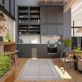 Chocolate Bordered Indoor/ Outdoor Rug