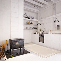 Chocolate Bordered Indoor/ Outdoor Rug
