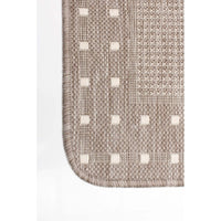 Chocolate Bordered Indoor/ Outdoor Rug