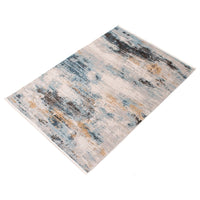 Abstract Modern Blue Multi Contemporary Soft Rug