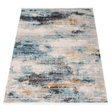 Abstract Blue Contemporary Soft Rug