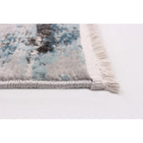 Abstract Modern Blue Multi Contemporary Soft Rug