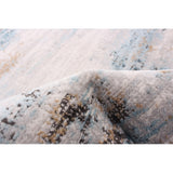 Abstract Modern Blue Multi Contemporary Soft Rug