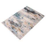 Abstract Blue Contemporary Soft Rug