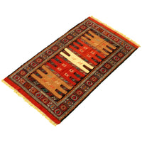 Flat-weave Ottoman Natura Brown, Copper Wool Soft  Kilim Rug