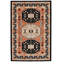 Geometric Navy Copper Casual Soft Rug