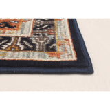 Qashqai Casual Navy Grey Soft Rug