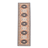 Geometric Navy Copper Casual Soft Rug