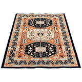 Geometric Navy Copper Casual Soft Rug