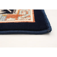 Geometric Navy Copper Casual Soft Rug