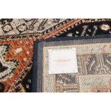 Qashqai Casual Navy Grey Soft Rug