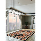 Qashqai Casual Navy Grey Soft Rug