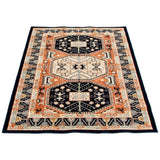 Qashqai Casual Navy Grey Soft Rug