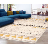 Remi Scandinavian Ivory Blue Casual Soft Rug