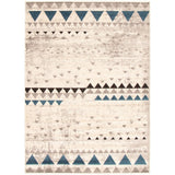 Remi Scandinavian Ivory Blue Casual Soft Rug