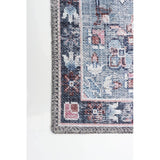 Grey Blue Machine Washable Bohemian & Eclectic Soft Rug