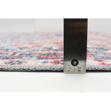 Blue Grey Machine Washable Bohemian & Eclectic Soft Rug