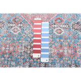 Blue Grey Machine Washable Bohemian & Eclectic Soft Rug