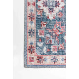 Blue Grey Machine Washable Bohemian & Eclectic Soft Rug