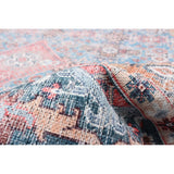 Blue Grey Machine Washable Bohemian & Eclectic Soft Rug