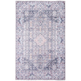 Blue Grey Machine Washable Bohemian & Eclectic Soft Rug