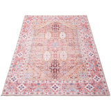 Blue Grey Machine Washable Bohemian & Eclectic Soft Rug