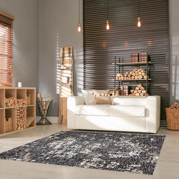 Navy Modern Contemporary Soft Rug