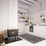 Black Bordered Indoor/ Outdoor Soft Rug