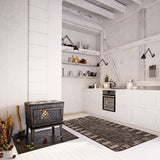 Black Bordered Indoor/ Outdoor Soft Rug