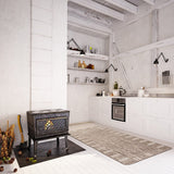 Black Bordered Indoor/ Outdoor Soft Rug