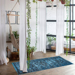 Angelina Floral Blue Soft Area Rug