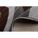 Dark Grey Abstract Casual Soft Rug