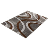 Dark Grey Abstract Casual Soft Rug