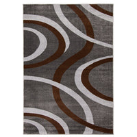 Dark Grey Abstract Casual Soft Rug